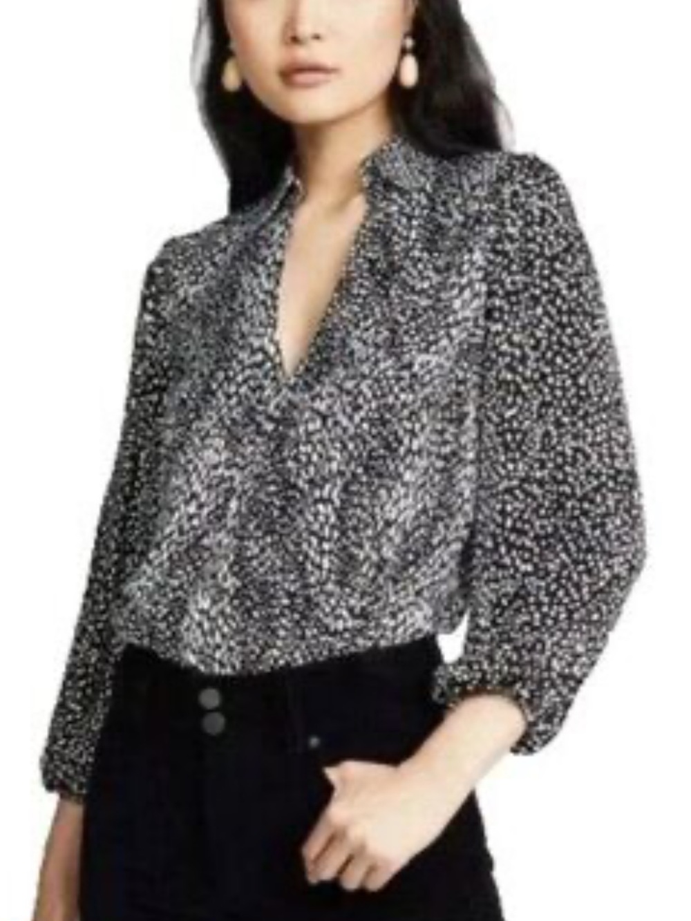 Alice + Olivia animal print black/white top
